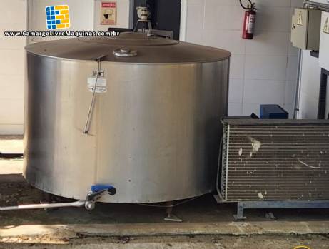 Tanque de expanso resfriamento para leite laticnios Plurinox 2500 litros