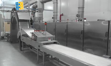 Forno cont�nuo industrial para fabrica��o de casquinha biju wafer Haas