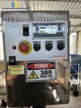 Rotuladora automtica em inox para frascos potes cilndricos planos Maqmundi