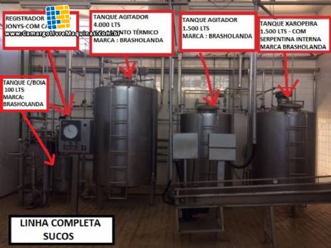 Linha completa para produ��o pasteuriza��o e envase de sucos