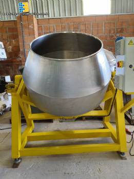 Drageadeira tipo betoneira lisa basculante em inox Bravaeco 500 litros